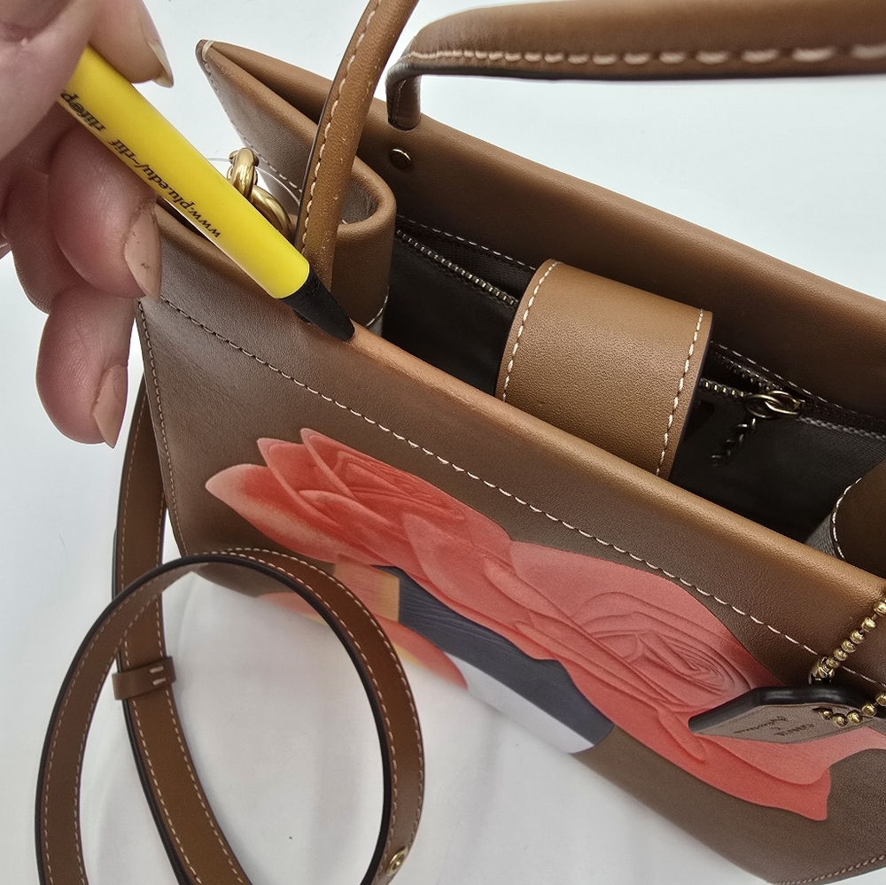 🔥SALE🔥💥NWT💥 Coach x Tom Wesselmann Floral Tote Leather Bag  💫DEFECT💫 - Picture 16 of 16